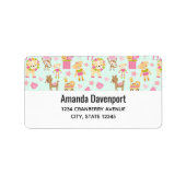 Cute Pattern met Happy Animals & Toys Etiket (Voorkant)