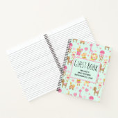 Cute Pattern met Happy Animals & Toys Guest Book Notitieboek (Binnen)