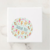 Cute Pattern met Happy Animals & Toys Hartelijk da Bedankjes Labels (In situ)