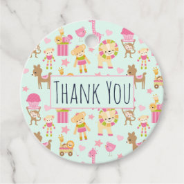 Cute Pattern met Happy Animals & Toys Hartelijk da Bedankjes Labels