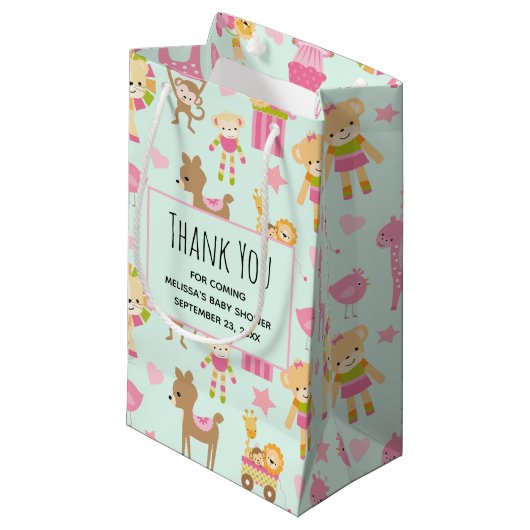 Cute Pattern met Happy Animals & Toys Hartelijk da Klein Cadeauzakje (Voorkant Gekanteld)