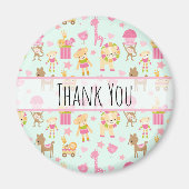 Cute Pattern met Happy Animals & Toys Hartelijk da Magneet (Voorkant)