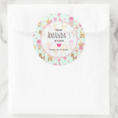 Cute Pattern met Happy Animals & Toys Kitchen Ronde Sticker (Tas)