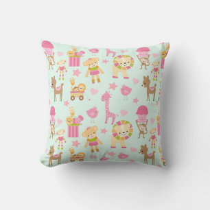 Cute Pattern met Happy Animals & Toys Kussen