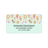 Cute Pattern met Happy Animals & Toys Label (Voorkant)