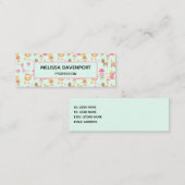 Cute Pattern met Happy Animals & Toys Mini Visitekaartje (Voorkant / Achterkant)