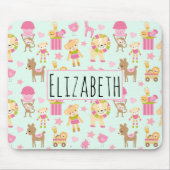 Cute Pattern met Happy Animals & Toys Muismat (Voorkant)