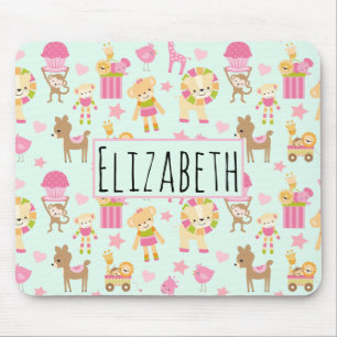 Cute Pattern met Happy Animals & Toys Muismat