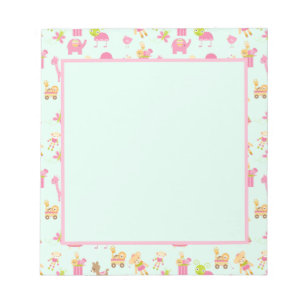 Cute Pattern met Happy Animals & Toys Notitieblok