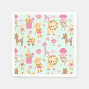 Cute Pattern met Happy Animals & Toys Servet