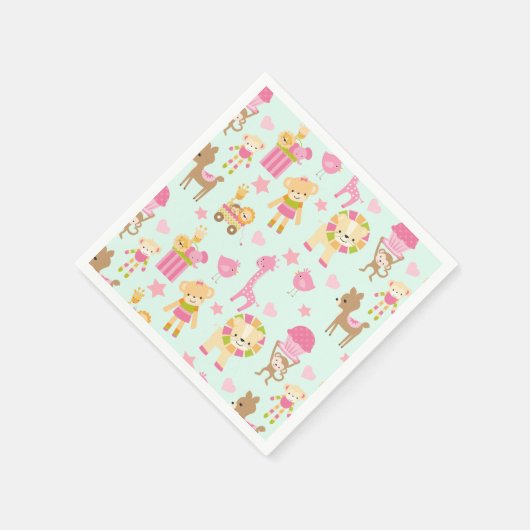 Cute Pattern met Happy Animals & Toys Servet (Hoek)