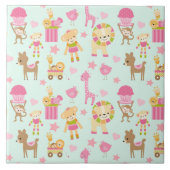 Cute Pattern met Happy Animals & Toys Tegeltje (Voorkant)