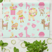 Cute Pattern met Happy Animals & Toys Theedoek (Gevouwen)