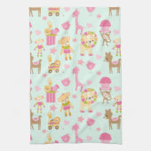 Cute Pattern met Happy Animals & Toys Theedoek (Verticaal)
