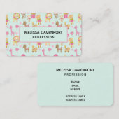 Cute Pattern met Happy Animals & Toys Visitekaartje (Voorkant / Achterkant)
