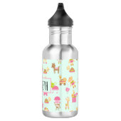 Cute Pattern met Happy Animals & Toys Waterfles (Rechts)