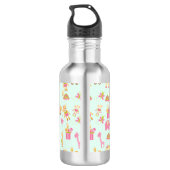 Cute Pattern met Happy Animals & Toys Waterfles (Achterkant)