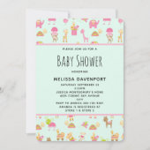 Cute Pattern met Nursery Animals Baby shower Kaart (Voorkant)
