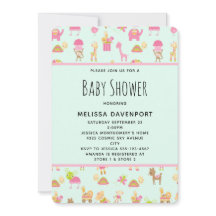Cute Pattern met Nursery Animals Baby shower