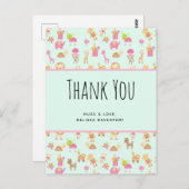 Cute Pattern met Nursery Animals & Toys Hartelijk  Briefkaart (Voorkant / Achterkant)