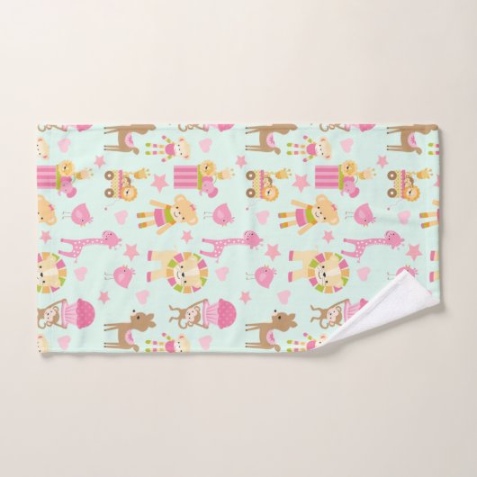 Cute Pattern met Whimsical Animals & Toys Bad Handdoek (Handdoek)