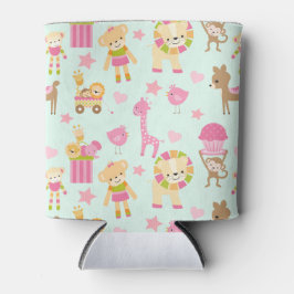 Cute Pattern met Whimsical Animals & Toys Blikjeskoeler