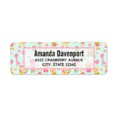 Cute Pattern met Whimsical Animals & Toys Etiket (Voorkant)