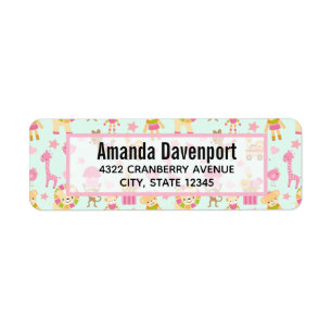 Cute Pattern met Whimsical Animals & Toys Etiket