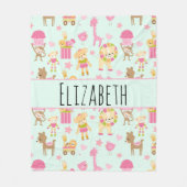 Cute Pattern met Whimsical Animals & Toys Fleece Deken (Voorkant)