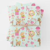 Cute Pattern met Whimsical Animals & Toys Inpakpapier Vel (In situ)