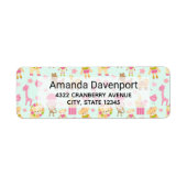 Cute Pattern met Whimsical Animals & Toys Label (Voorkant)