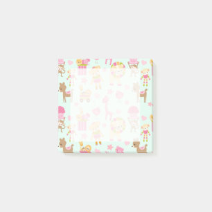 Cute Pattern met Whimsical Animals & Toys Post-it® Notes