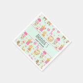 Cute Pattern met Whimsical Animals & Toys Shower Servet (Hoek)