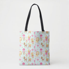 Cute Pattern met Whimsical Animals & Toys Tote Bag