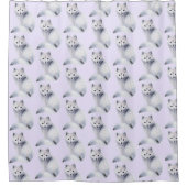 Cute Pattern - Nordic Fox met Floral Markings Douchegordijn (Voorkant)