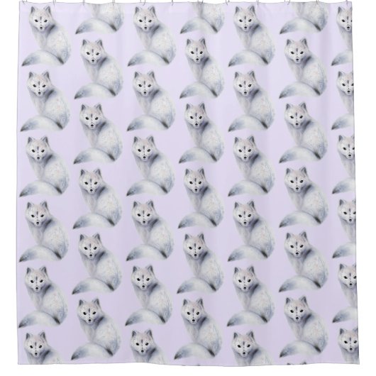 Cute Pattern - Nordic Fox met Floral Markings Douchegordijn (Voorkant)