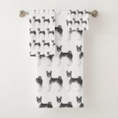 Cute Pattern of a Basenji Dog in Black and White Bad Handdoek (Insitu)