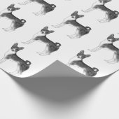 Cute Pattern of a Basenji Dog in Black and White Cadeaupapier (Hoek)
