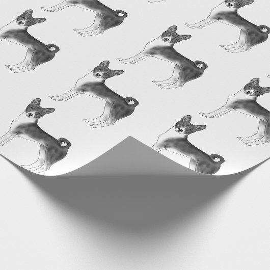 Cute Pattern of a Basenji Dog in Black and White Cadeaupapier (Hoek)