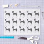Cute Pattern of a Basenji Dog in Black and White Tissuepapier (Craft)