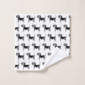 Cute Pattern of a beagle Dog in Black and White Bad Handdoek (Wasdoekje)