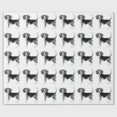 Cute Pattern of a beagle Dog in Black and White Cadeaupapier (Vlak)