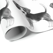 Cute Pattern of a beagle Dog in Black and White Cadeaupapier (Rol Hoek)