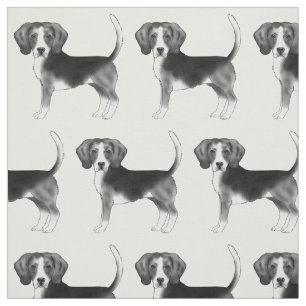 Cute Pattern of a beagle Dog in Black and White Stof