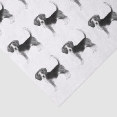 Cute Pattern of a beagle Dog in Black and White Tissuepapier (Detail)