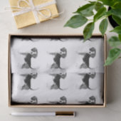 Cute Pattern of a beagle Dog in Black and White Tissuepapier (Geschenk)