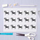Cute Pattern of a beagle Dog in Black and White Tissuepapier (Craft)