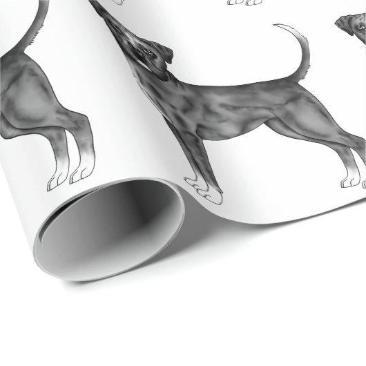 Cute Pattern of a boxer Dog in Black and White Cadeaupapier (Rol Hoek)
