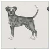 Cute Pattern of a boxer Dog in Black and White Stof (Close Up)