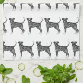 Cute Pattern of a boxer Dog in Black and White Theedoek (Gevouwen)
